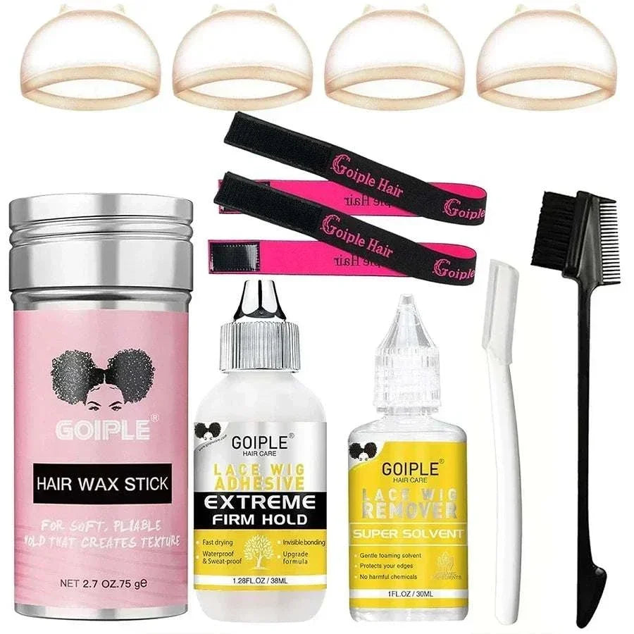 Velisse Hair kinky curly bob wig starter kit with wig cap and brush for beginners