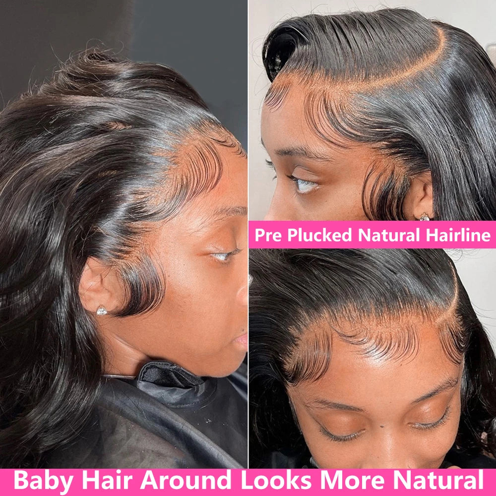 HD Transparent 13X4 13X6 Body Wave Lace Front Wig Pre Plucked 360 Lace Frontal Wig Human Hair Wigs for Women 5X5 Wig 200 Density