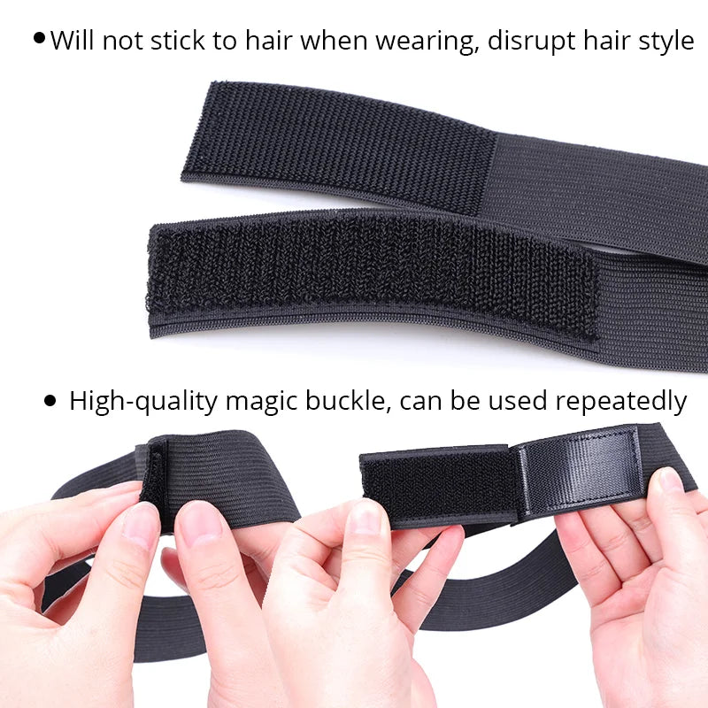 Wig Band for Edges Melt Band for Lace Wigs Adjustable Magic Sticker Edge Slayer Band 2.5-4Cm Width Elastic Band for Hair Edges