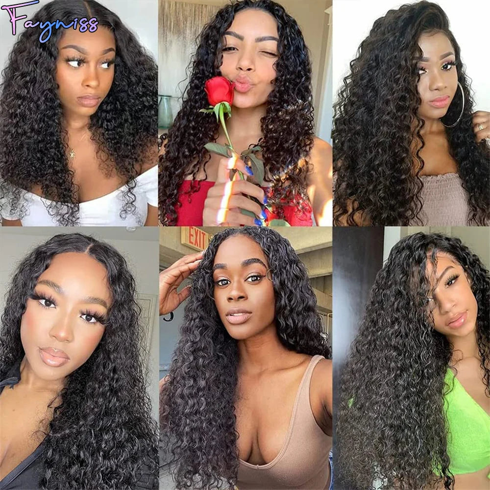 Water Wave Human Hair Bundles 100% Unprocessed Brazilian 3 Bundles Water Wave Curly Wave Bundles Human Hair Extension