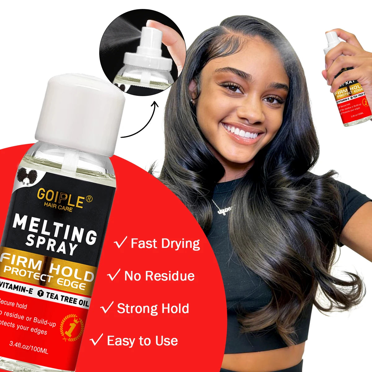6PCS Wig Install Kit with Lace Glue and Melting Spray Scalp-Like Melt Set Strong Hold Lace Bond for Frontal Wigs