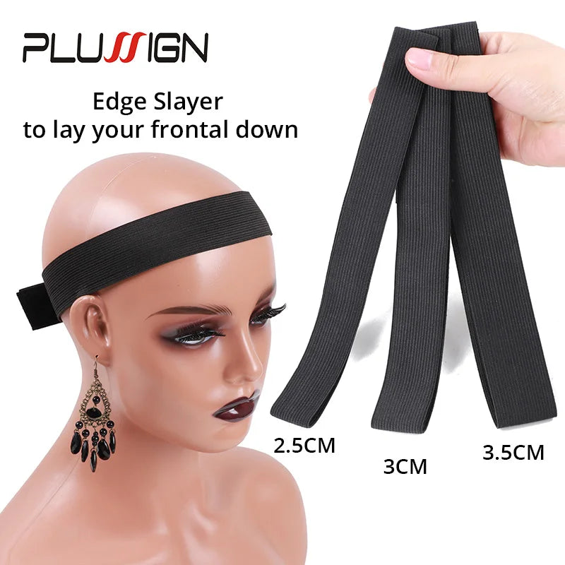 Wig Band for Edges Melt Band for Lace Wigs Adjustable Magic Sticker Edge Slayer Band 2.5-4Cm Width Elastic Band for Hair Edges