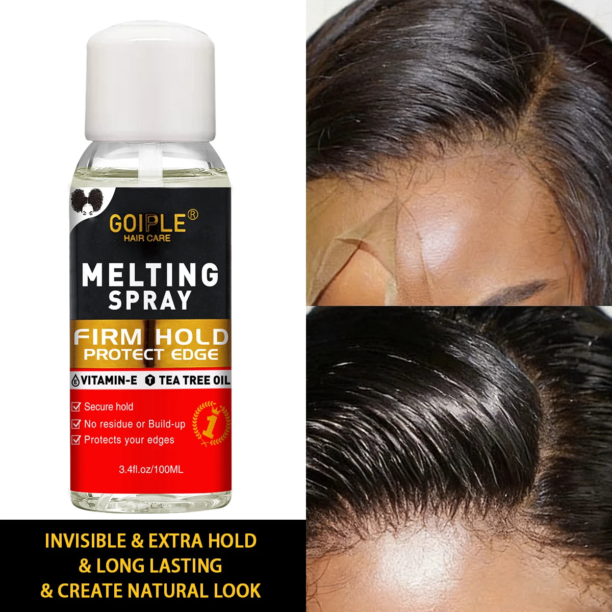 6PCS Wig Install Kit with Lace Glue and Melting Spray Scalp-Like Melt Set Strong Hold Lace Bond for Frontal Wigs