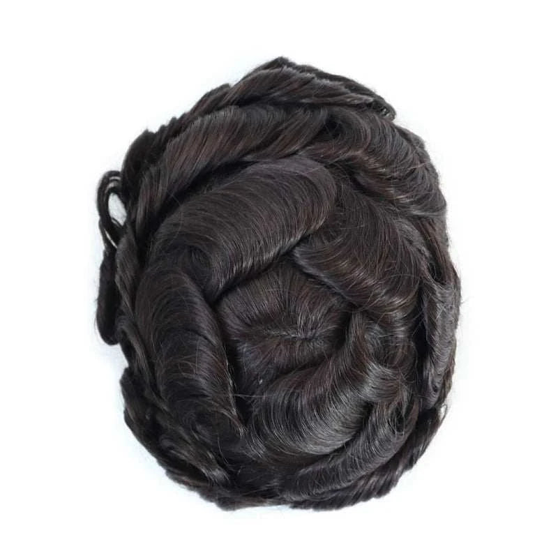 ISKIN Men Toupee Human Hair Full PU 0.12cm Men's Capillary Prosthesis With Knots Indian Remy Hair System Unit Natural Hair Wigs