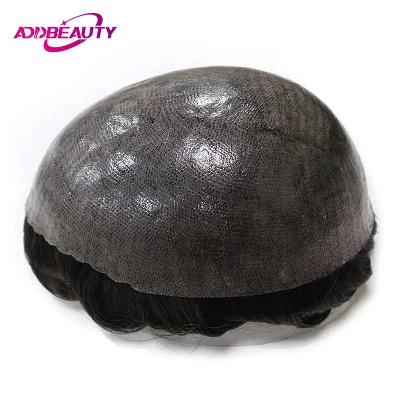 Men toupee human hair full PU with natural Indian Remy hair for men