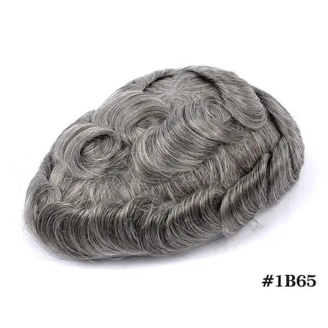 ISKIN Men Toupee Human Hair Full PU 0.12cm Men's Capillary Prosthesis With Knots Indian Remy Hair System Unit Natural Hair Wigs