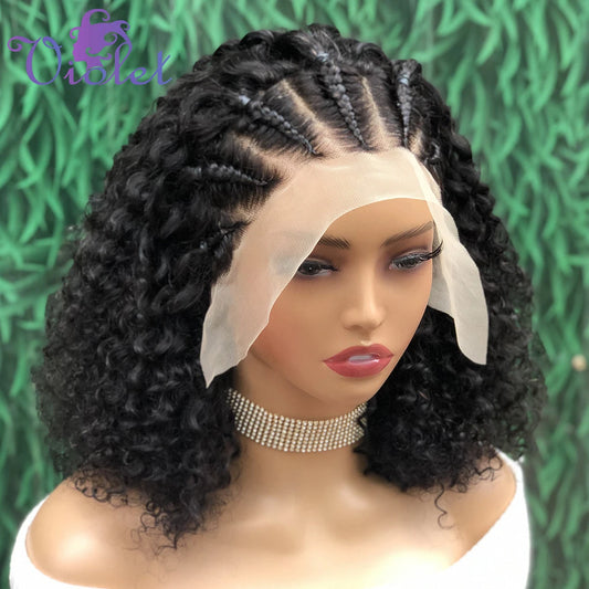 Velisse Hair | Curly Bob Pruik – HD 13x4 Lace Front | Pre-Gevlochten Cornrow | Mensenhaar