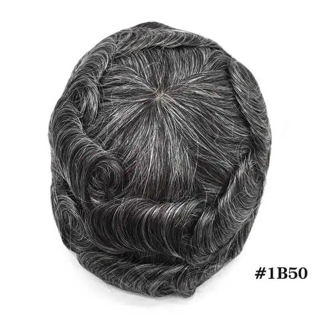 ISKIN Men Toupee Human Hair Full PU 0.12cm Men's Capillary Prosthesis With Knots Indian Remy Hair System Unit Natural Hair Wigs