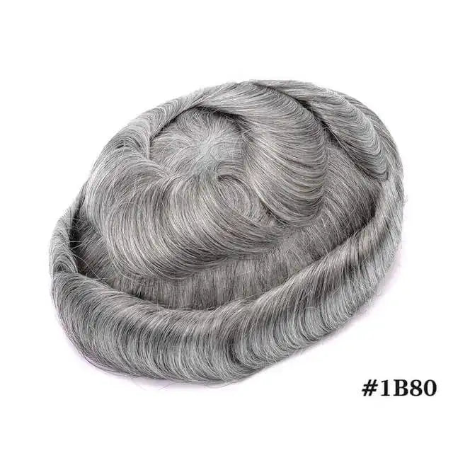 ISKIN Men Toupee Human Hair Full PU 0.12cm Men's Capillary Prosthesis With Knots Indian Remy Hair System Unit Natural Hair Wigs