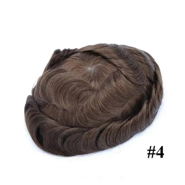 ISKIN Men Toupee Human Hair Full PU 0.12cm Men's Capillary Prosthesis With Knots Indian Remy Hair System Unit Natural Hair Wigs