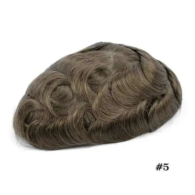 ISKIN Men Toupee Human Hair Full PU 0.12cm Men's Capillary Prosthesis With Knots Indian Remy Hair System Unit Natural Hair Wigs