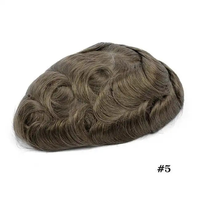 ISKIN Men Toupee Human Hair Full PU 0.12cm Men's Capillary Prosthesis With Knots Indian Remy Hair System Unit Natural Hair Wigs