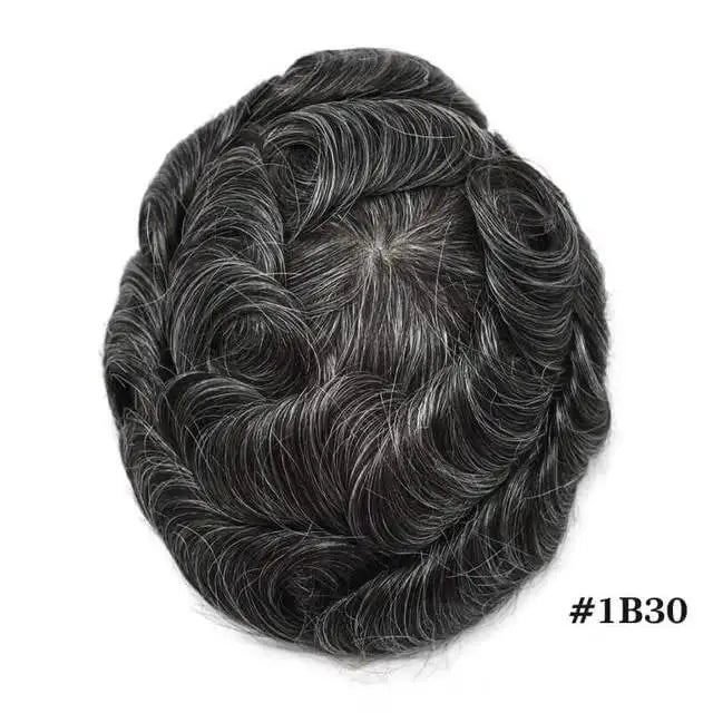 ISKIN Men Toupee Human Hair Full PU 0.12cm Men's Capillary Prosthesis With Knots Indian Remy Hair System Unit Natural Hair Wigs