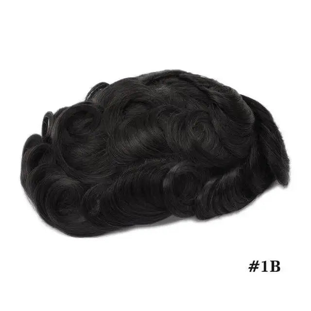 ISKIN Men Toupee Human Hair Full PU 0.12cm Men's Capillary Prosthesis With Knots Indian Remy Hair System Unit Natural Hair Wigs