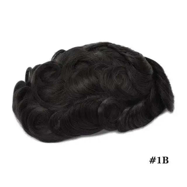 ISKIN Men Toupee Human Hair Full PU 0.12cm Men's Capillary Prosthesis With Knots Indian Remy Hair System Unit Natural Hair Wigs