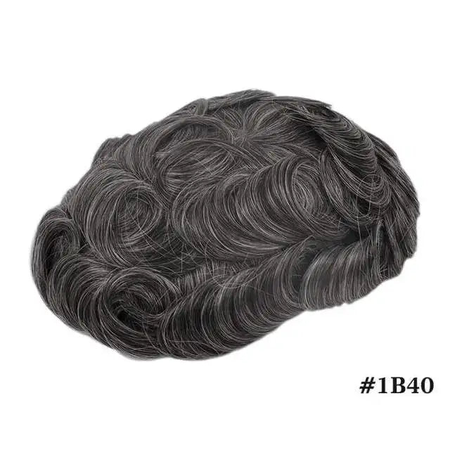 ISKIN Men Toupee Human Hair Full PU 0.12cm Men's Capillary Prosthesis With Knots Indian Remy Hair System Unit Natural Hair Wigs
