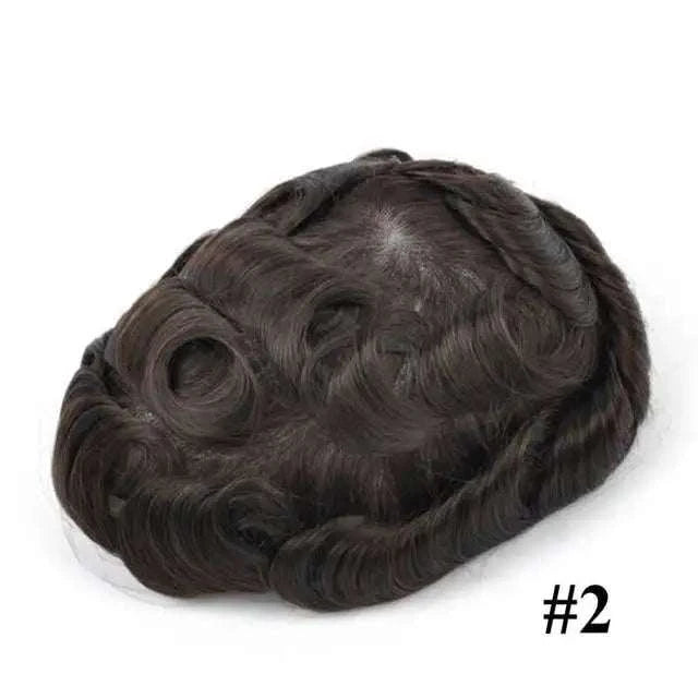 ISKIN Men Toupee Human Hair Full PU 0.12cm Men's Capillary Prosthesis With Knots Indian Remy Hair System Unit Natural Hair Wigs