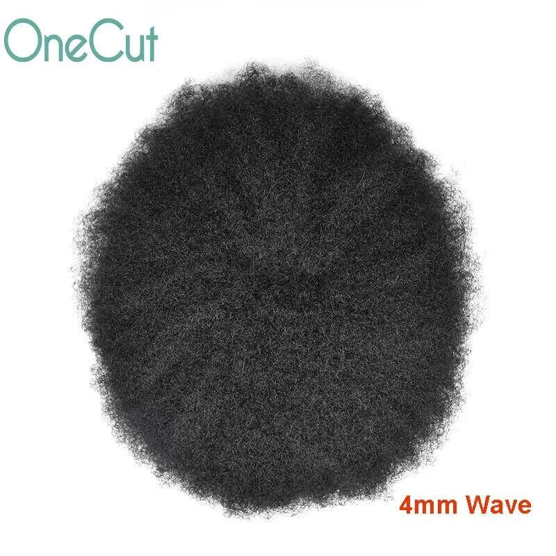 Injection SKIN Full PU 4mm-25mm Afro Curl With Knot Men Toupee Human Hair System Unit Male Hair Capillary Prosthesis Wig For Man