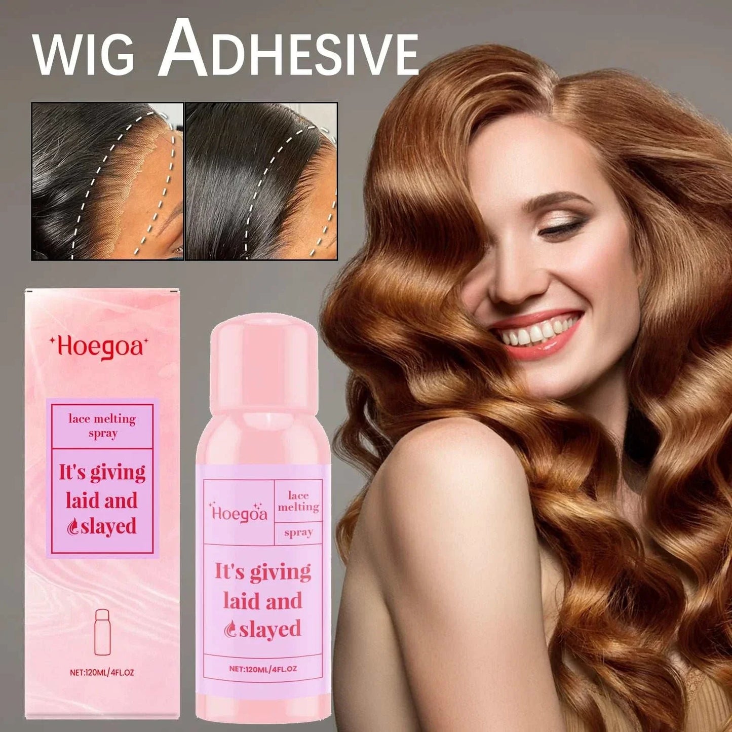Velisse Hair Lace Melt Wig Adhesive Spray waterproof invisible hold 120ml bottle