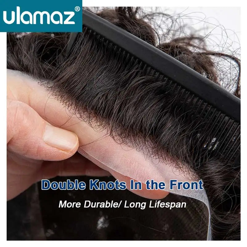 Velisse Hair | Heren Pruik – Curly Lace Toupee | 100% Mensenhaar | Natuurlijke Haarlijn