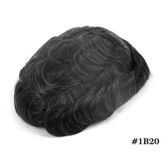ISKIN Men Toupee Human Hair Full PU 0.12cm Men's Capillary Prosthesis With Knots Indian Remy Hair System Unit Natural Hair Wigs