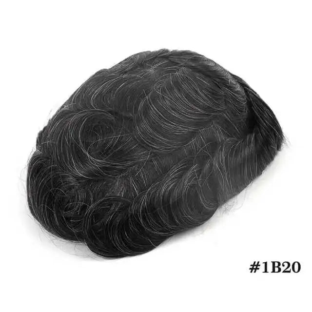 ISKIN Men Toupee Human Hair Full PU 0.12cm Men's Capillary Prosthesis With Knots Indian Remy Hair System Unit Natural Hair Wigs