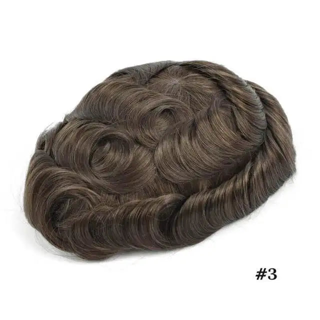 ISKIN Men Toupee Human Hair Full PU 0.12cm Men's Capillary Prosthesis With Knots Indian Remy Hair System Unit Natural Hair Wigs