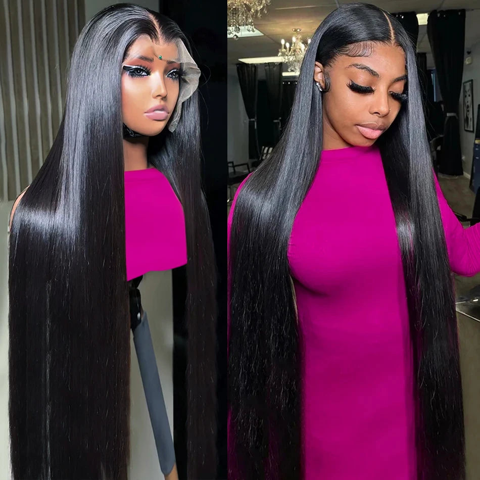 30 40 Inch 13X4 13X6 Straight Lace Frontal Wigs 360 Front Human Hair Wig 4X4 5X5 Closure Wig Pre Plucked for Women 250 Density