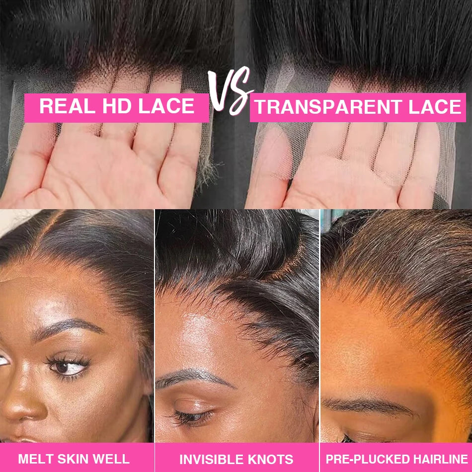 HD Transparent 13X4 13X6 Body Wave Lace Front Wig Pre Plucked 360 Lace Frontal Wig Human Hair Wigs for Women 5X5 Wig 200 Density
