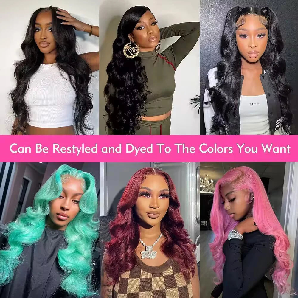 HD Transparent 13X4 13X6 Body Wave Lace Front Wig Pre Plucked 360 Lace Frontal Wig Human Hair Wigs for Women 5X5 Wig 200 Density