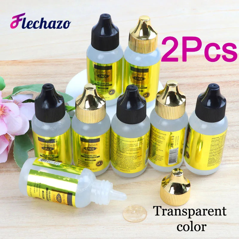 Clear Wig Glue Lace Glue No Residue 2Pcs Strong Hold Lace Wig Glue Quick Dry Adhesives Gel Para Cabello Easy to Use Hair Glue