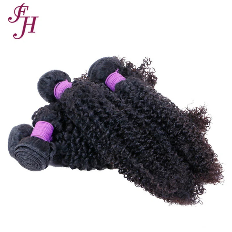 FH 3 Bundles Raw Indian Virgin Kinky Curly Human Hair Bundles