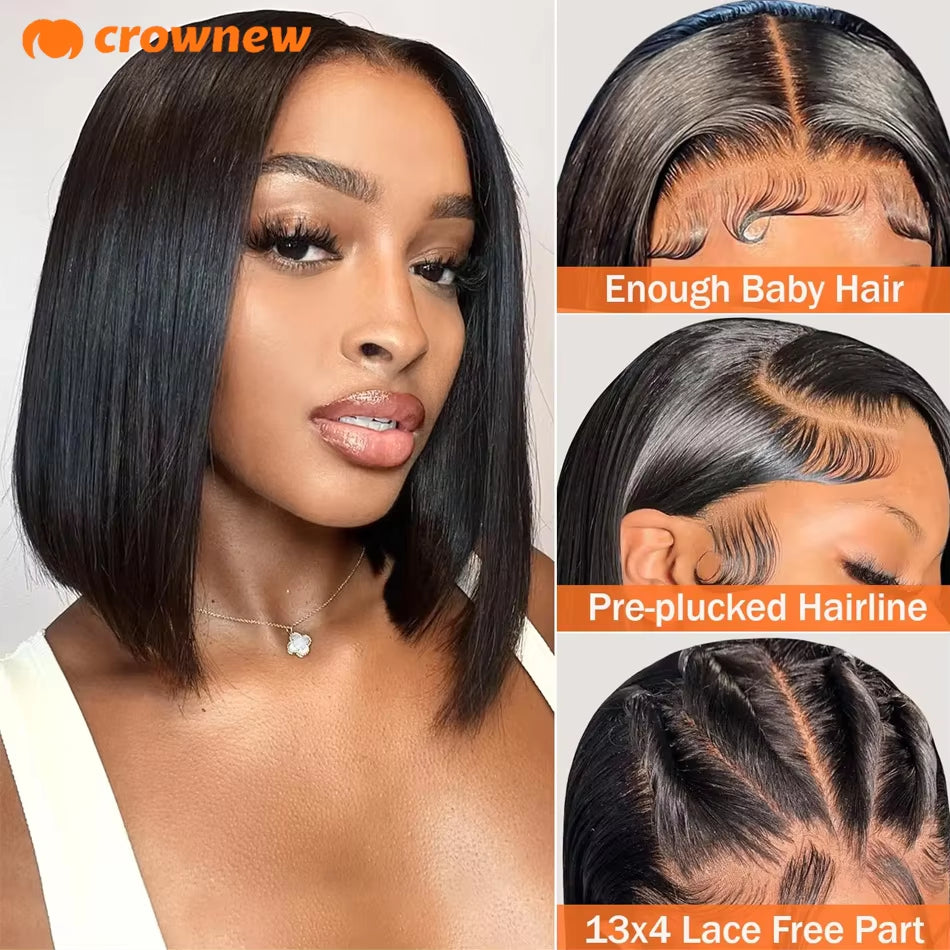 Bob Wig Human Hair 100% Human Hair Wigs 13X4 Hd Transparent Lace Front Wigs Human Hair Straight Lace Frontal Bob Wigs Cheap Wigs