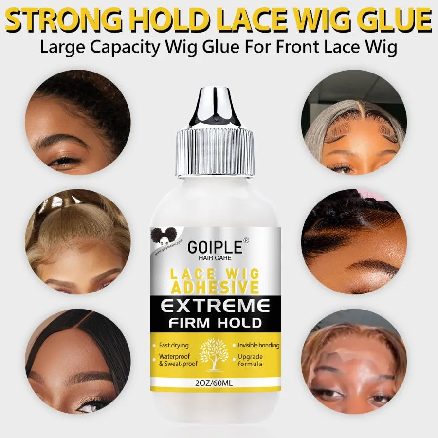 6PCS Wig Install Kit with Lace Glue and Melting Spray Scalp-Like Melt Set Strong Hold Lace Bond for Frontal Wigs