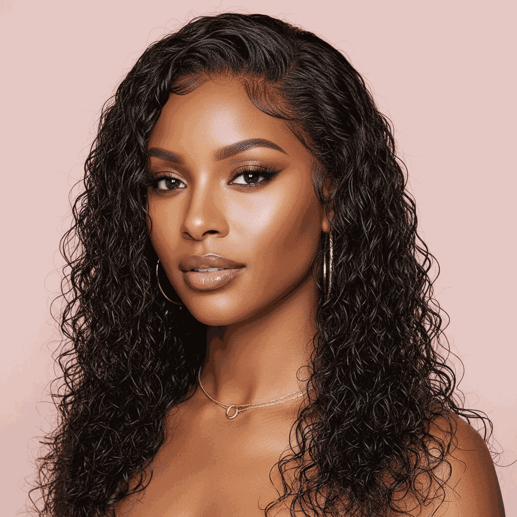 Velisse Hair Deep Wave Lace Front pruik met 13x4 HD transparante lace en 200% dichtheid van 100% mensenhaar
